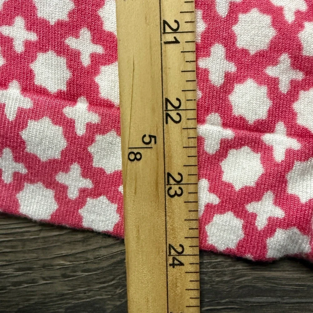 Charter Club Pink White Geometric Cardigan Sweater Strawberry Ice Large NWT - Picture 5 of 8